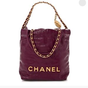 Chanel 22 Mini Burgundy Quilted Leather crossbody